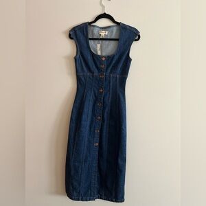 Madewell Sleeveless Denim Midi Dress 00